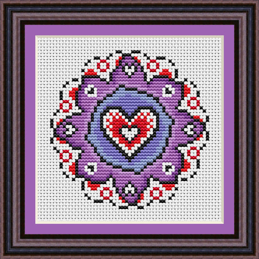 Free Valentine's Mini Mandala Cross Stitch Chart