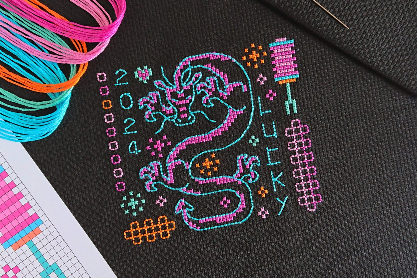 Year of the Dragon 2024 Mini Cross Stitch Kit