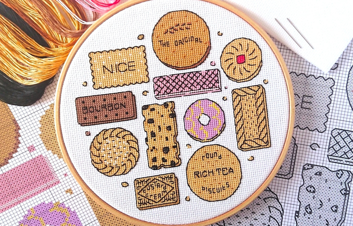 PDF Pattern for Biscuits Sampler – The World in Stitches