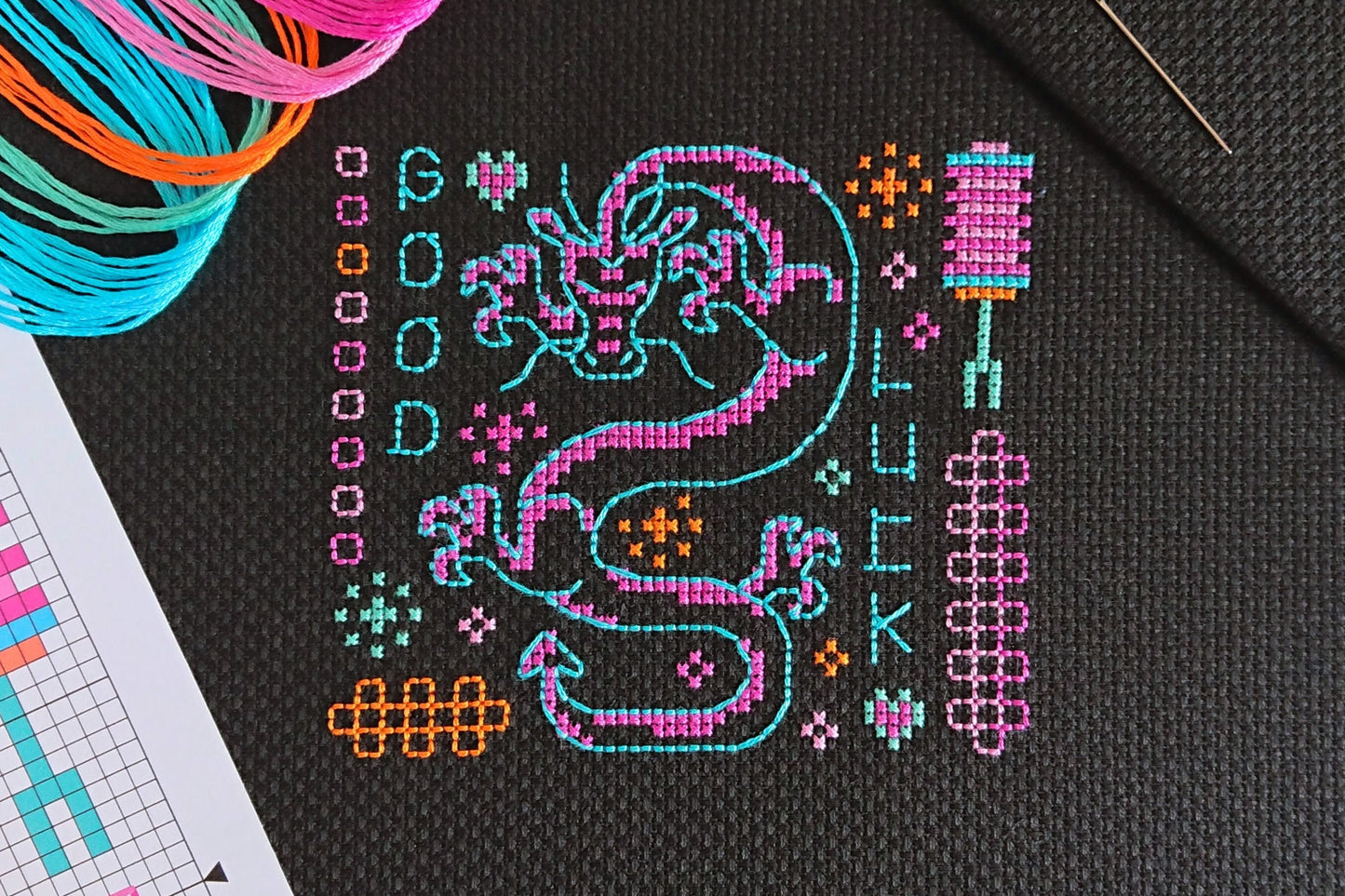 Good Luck Dragon Mini Cross Stitch Kit