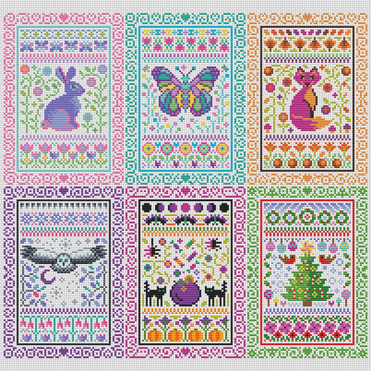 Bundle Offer: Set of 6 Seasonal Samplers Cross Stitch Kits