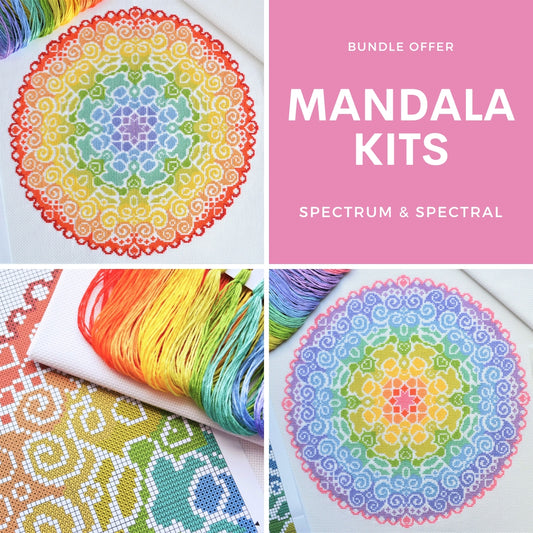 Bundle Offer: Spectrum and Spectral Mandala Cross Stitch Kits