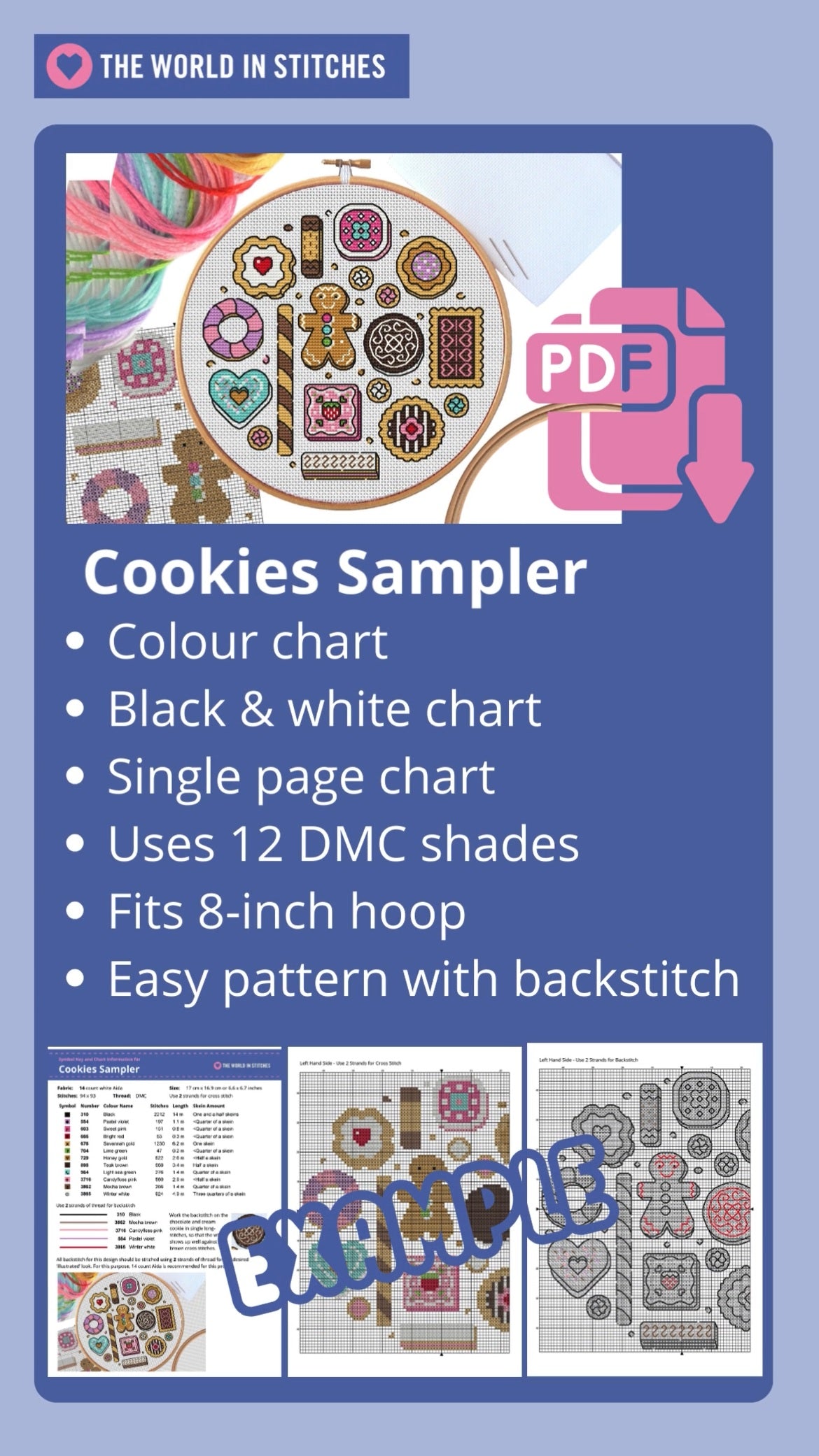 PDF Pattern for Cookies Sampler – The World in Stitches