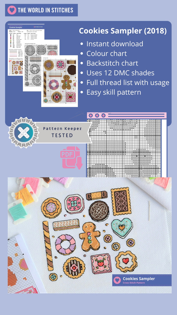 PDF Pattern for Cookies Sampler (retired) – The World in Stitches