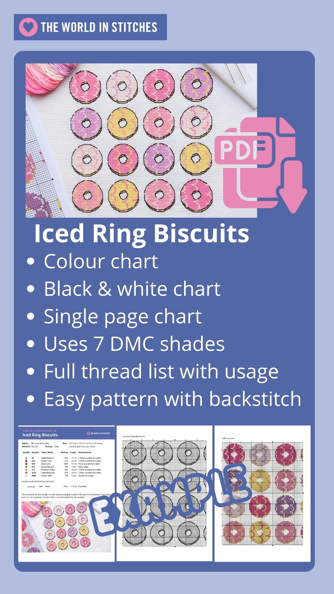 PDF Pattern for Iced Ring Biscuits – The World in Stitches