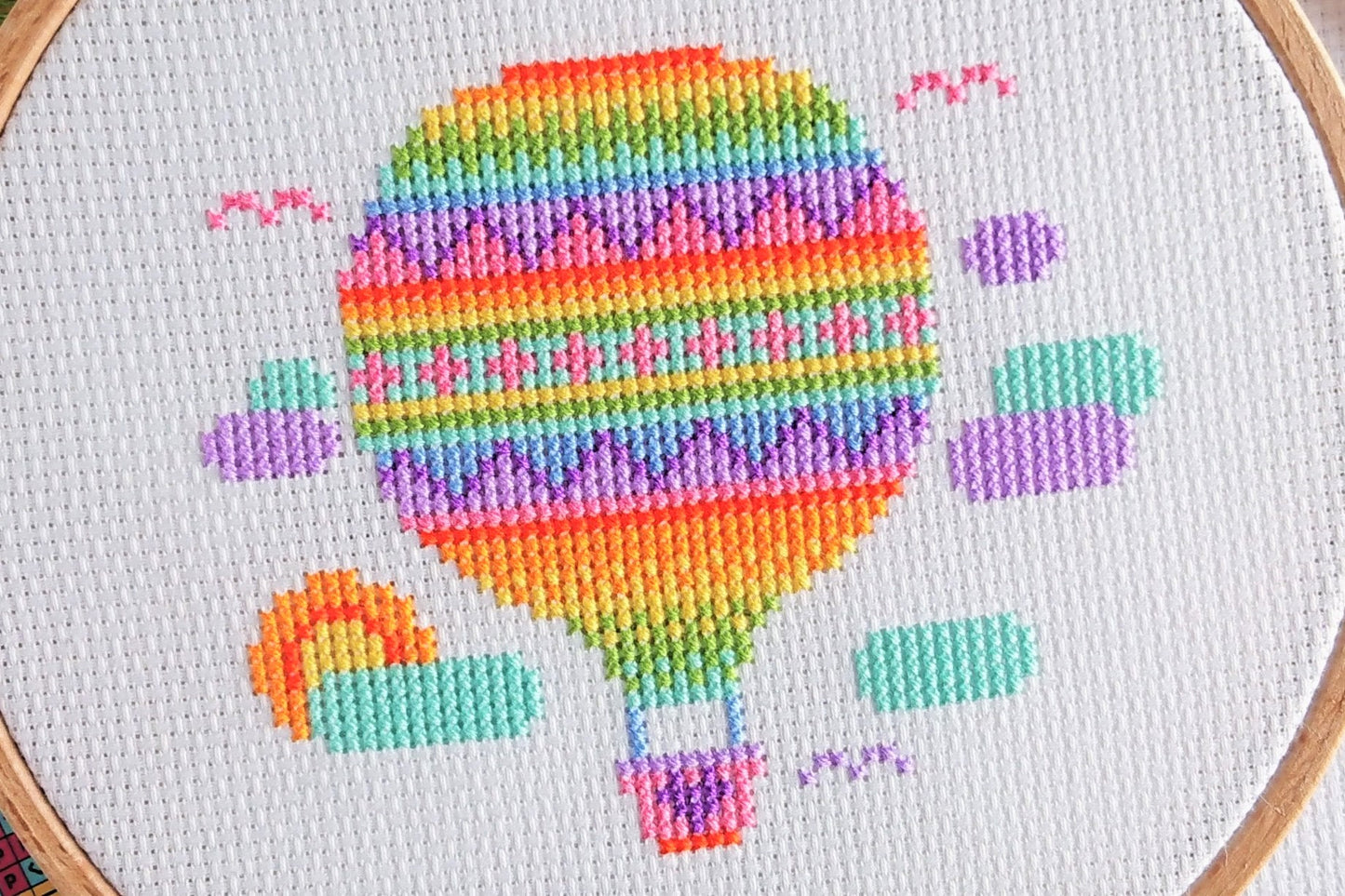 Rainbow Balloon Cross Stitch Kit