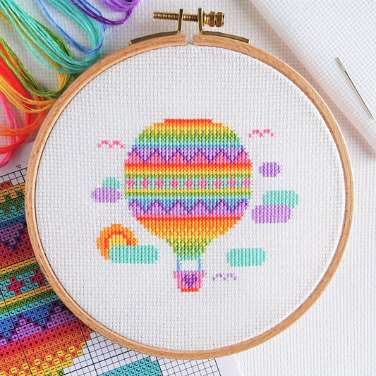 Rainbow Balloon Cross Stitch Kit