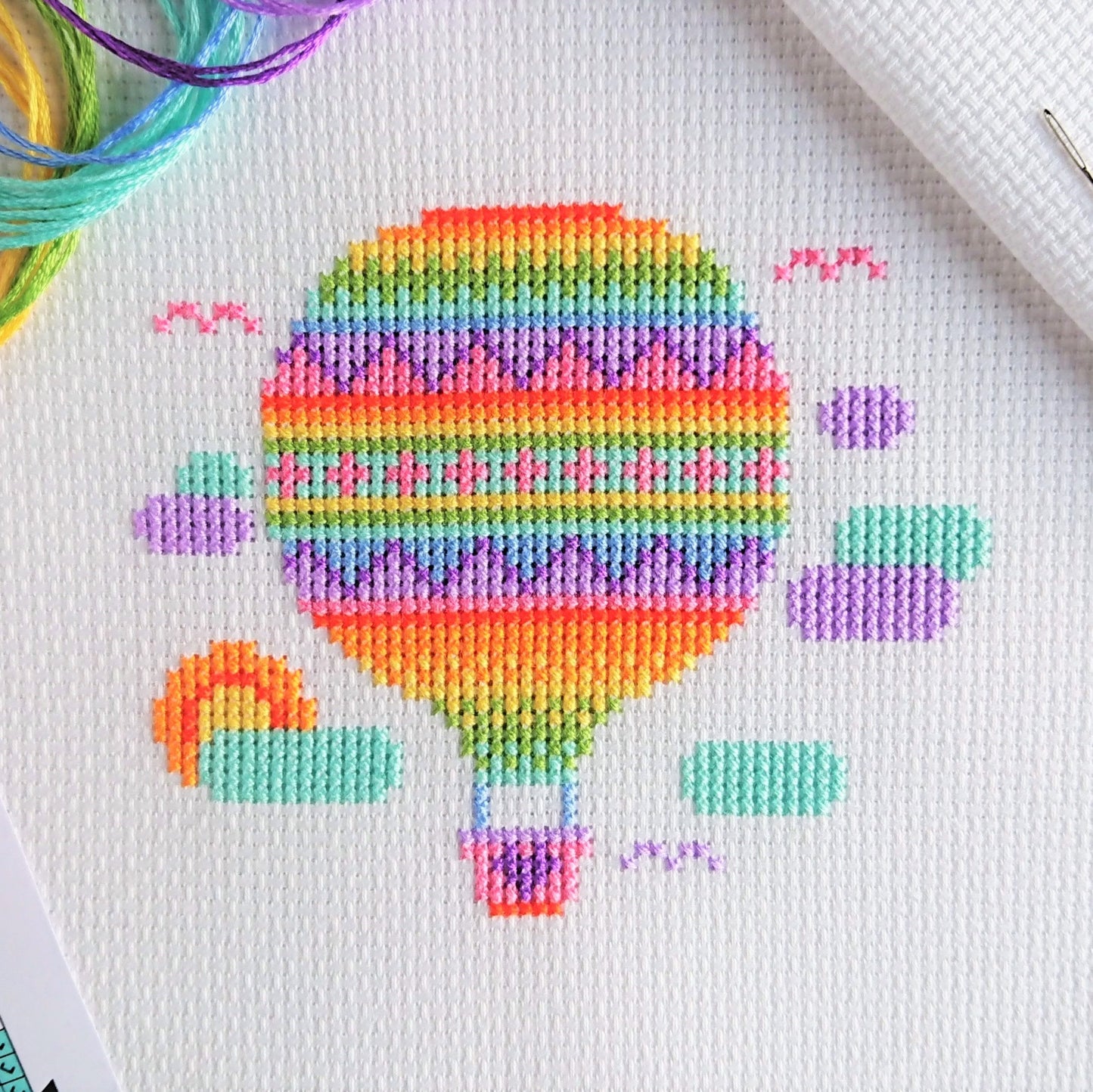 Rainbow Balloon Cross Stitch Kit