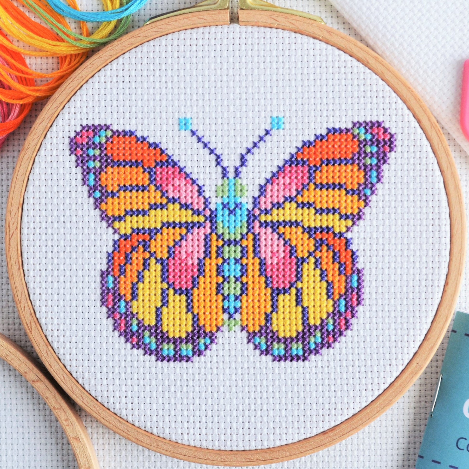 Cross Stitch Kit for Beginners ~ Butterfly – The World in Stitches