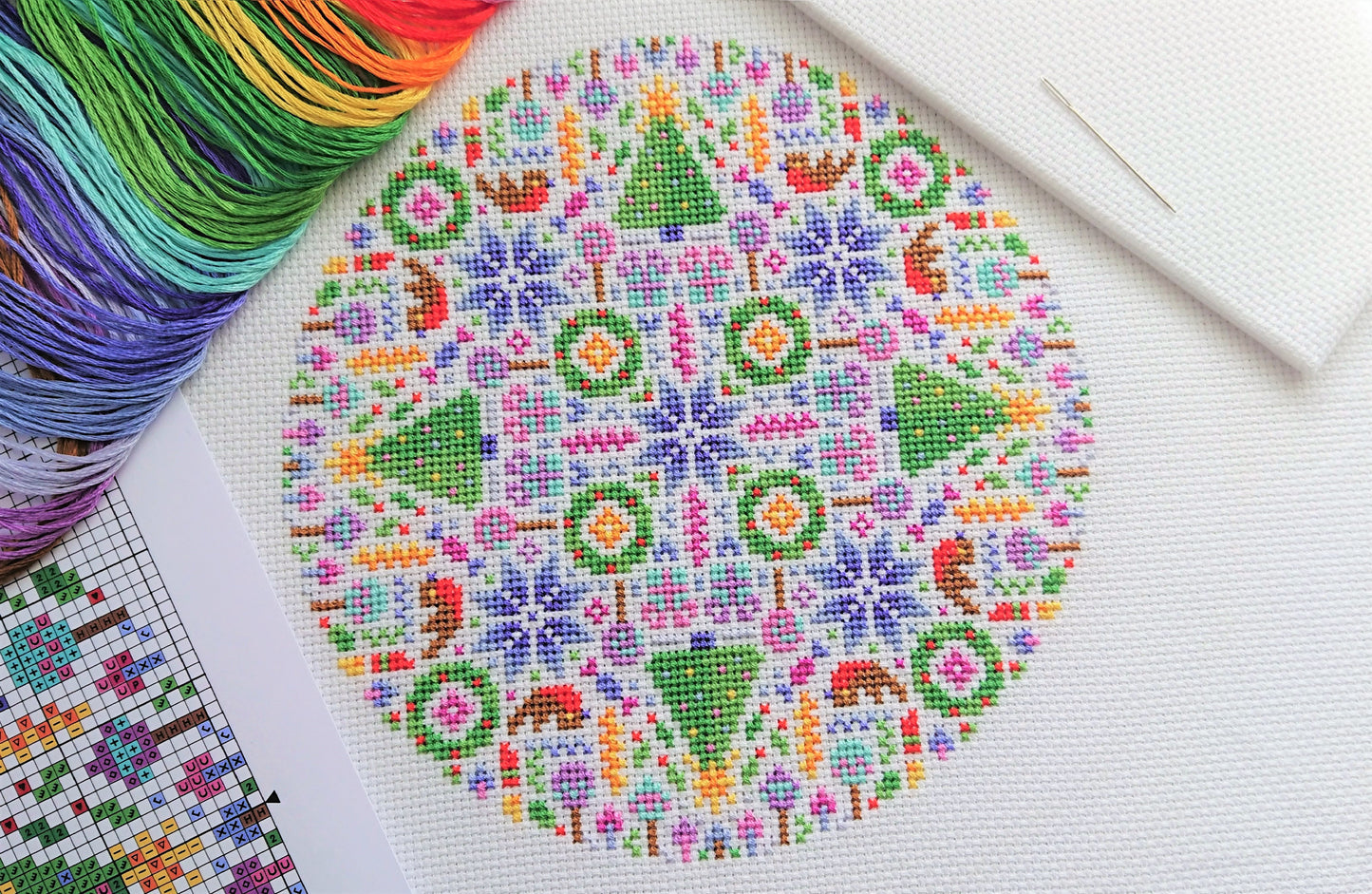 Christmas Mandala Cross Stitch Kit