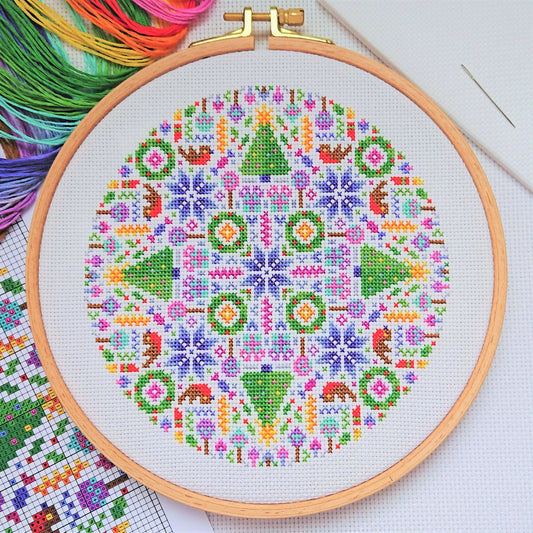Christmas Mandala Cross Stitch Kit