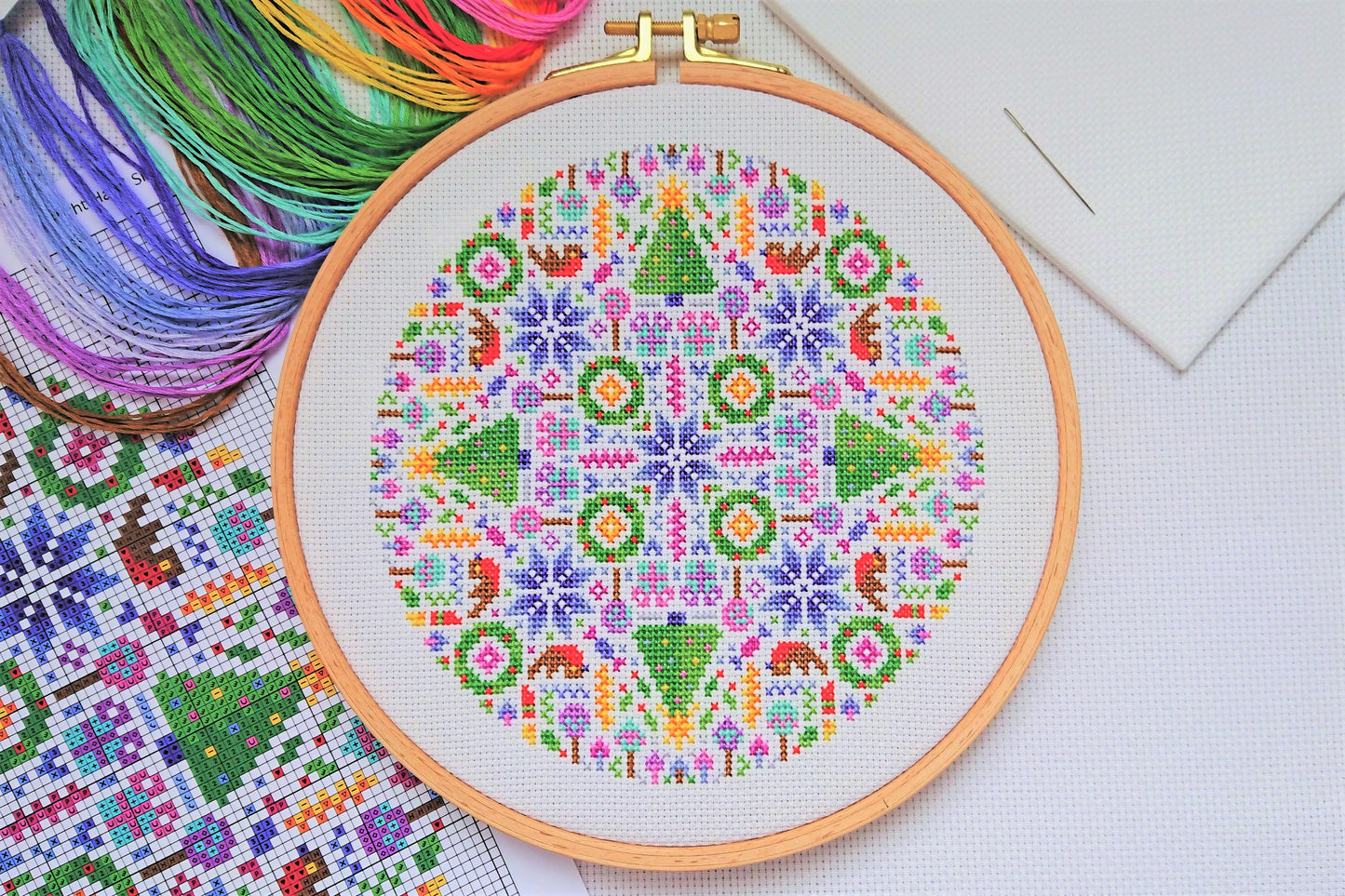 Christmas Mandala Cross Stitch Kit