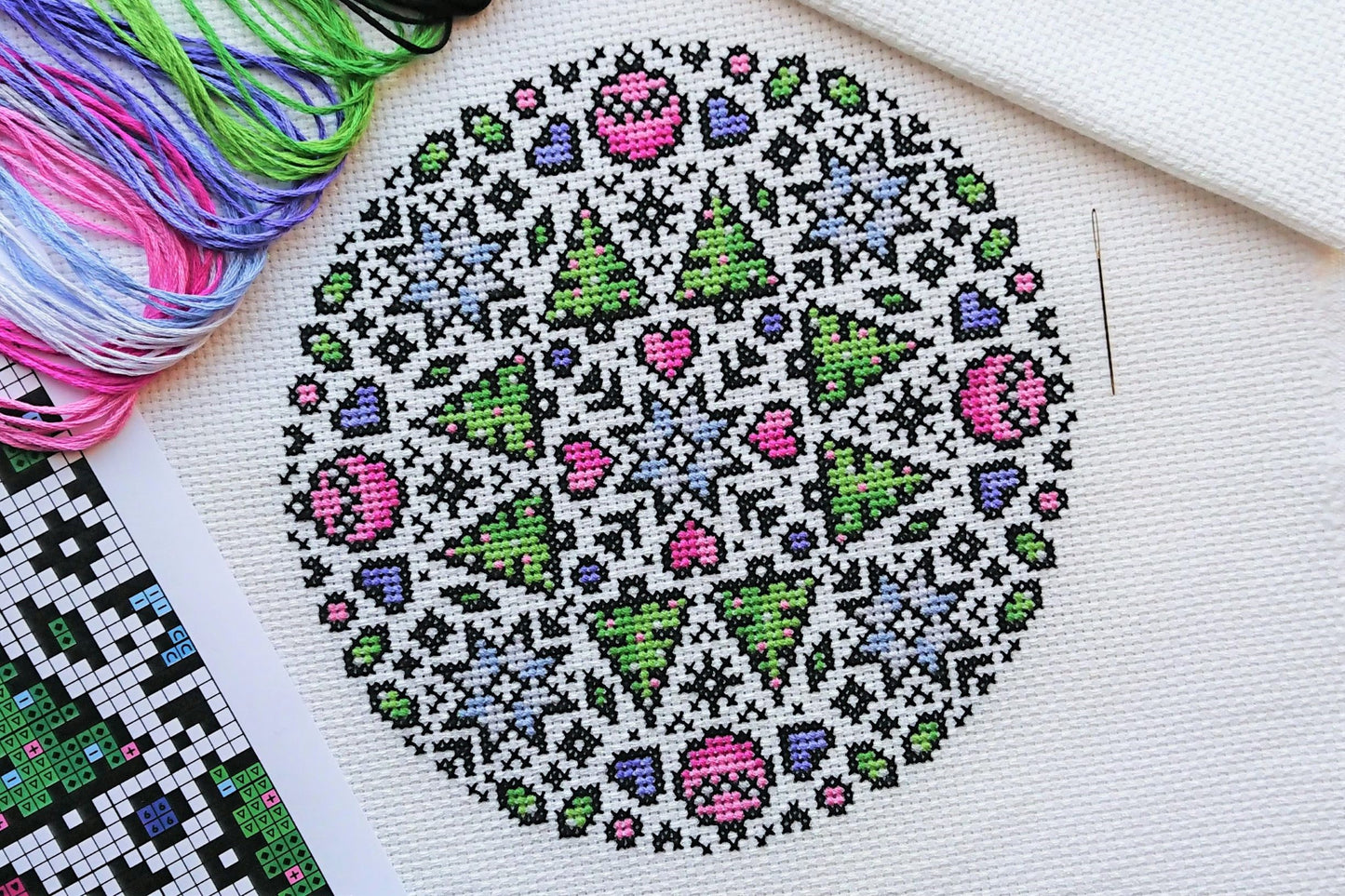 Christmas Mandala Cross Stitch Kit