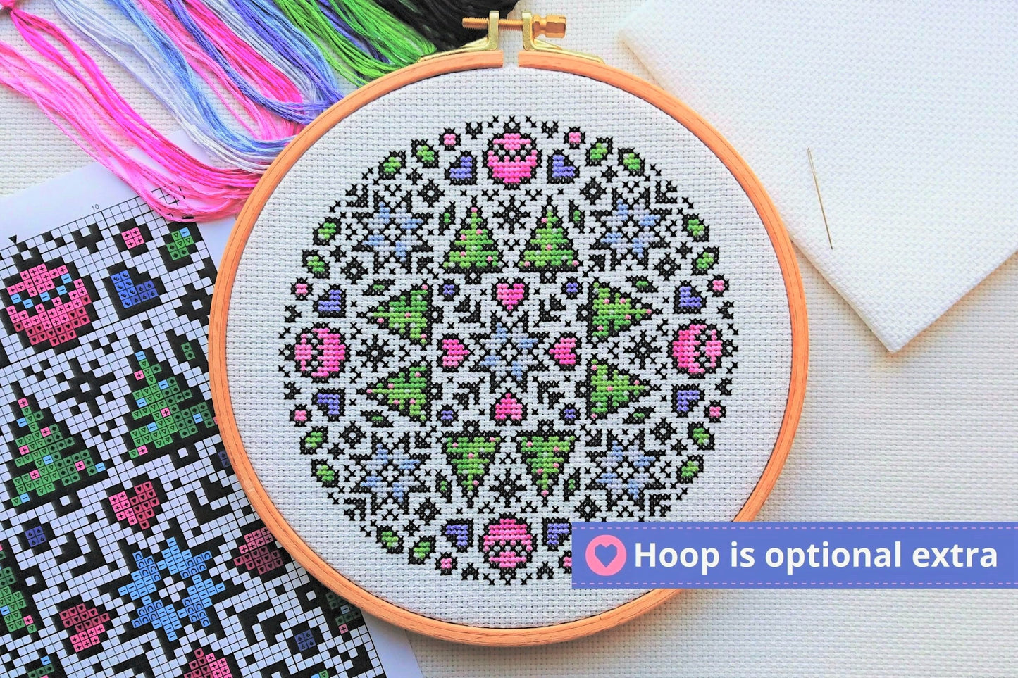 Christmas Mandala Cross Stitch Kit