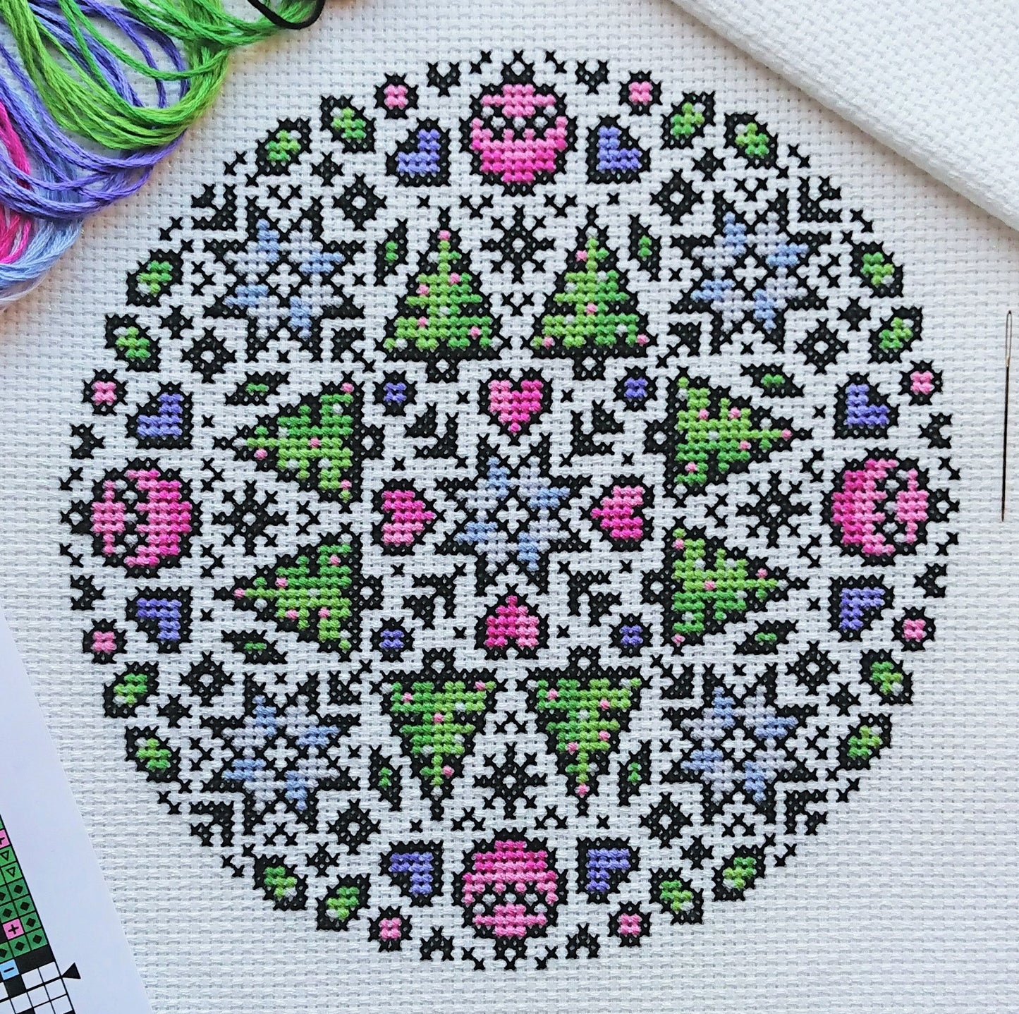 Christmas Mandala Cross Stitch Kit