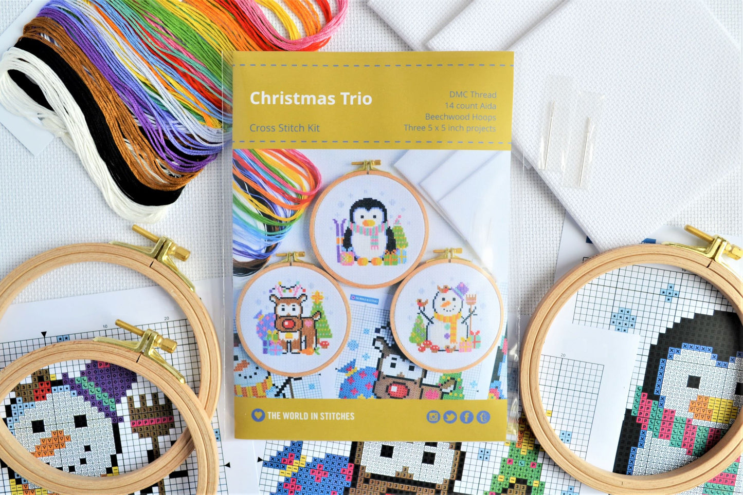 Christmas Trio Penguin Cross Stitch Kit