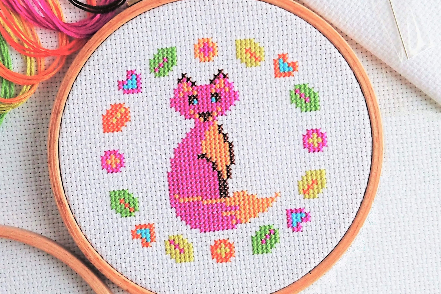 Mini Folk Fox Cross Stitch Kit