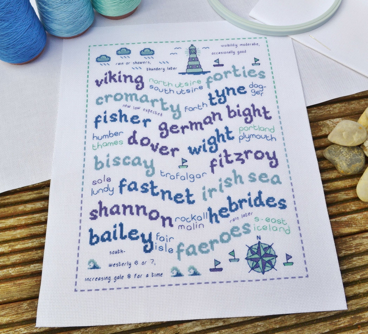 The Shipping Forecast Cross Stitch Kit