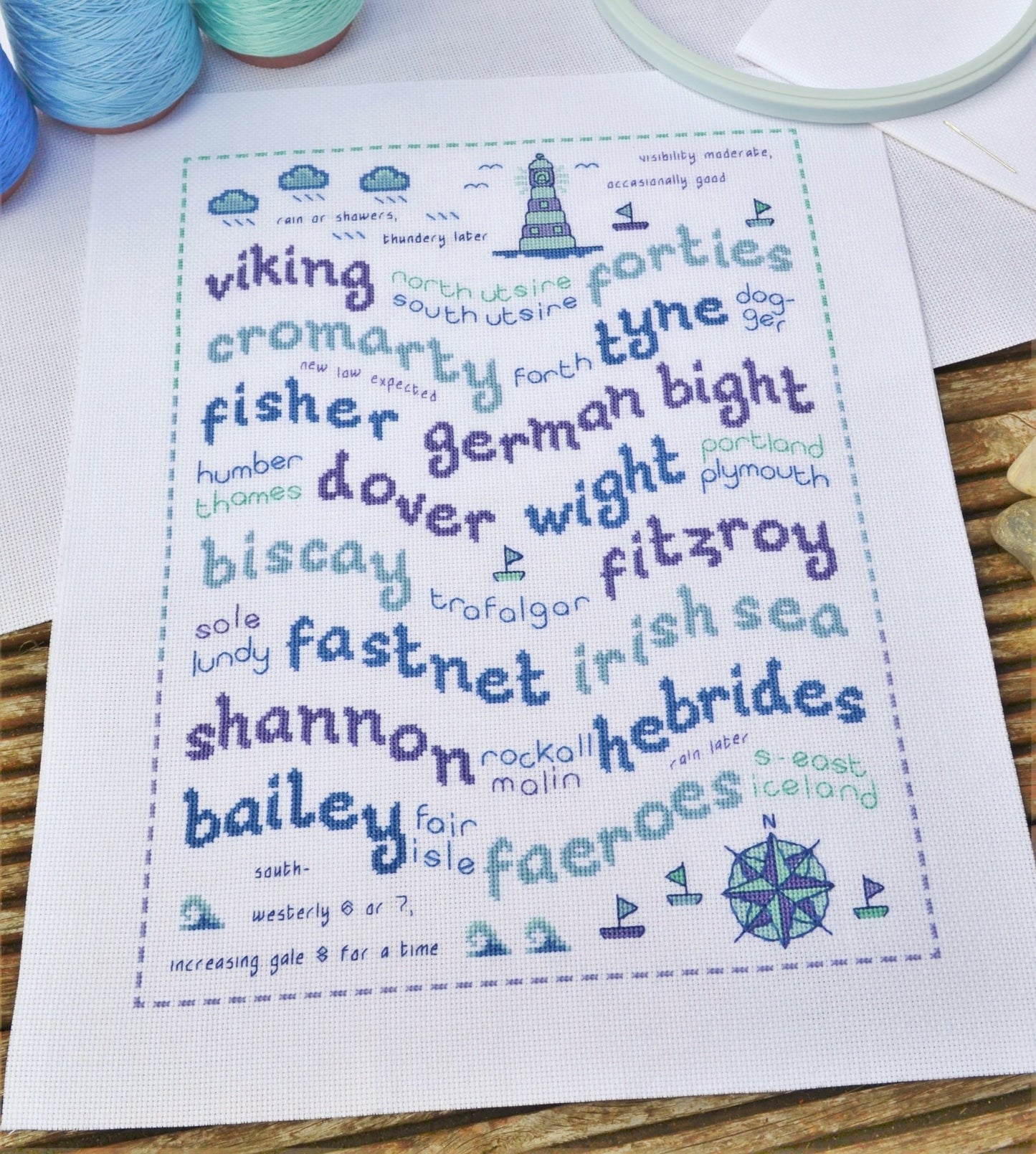 The Shipping Forecast Cross Stitch Kit