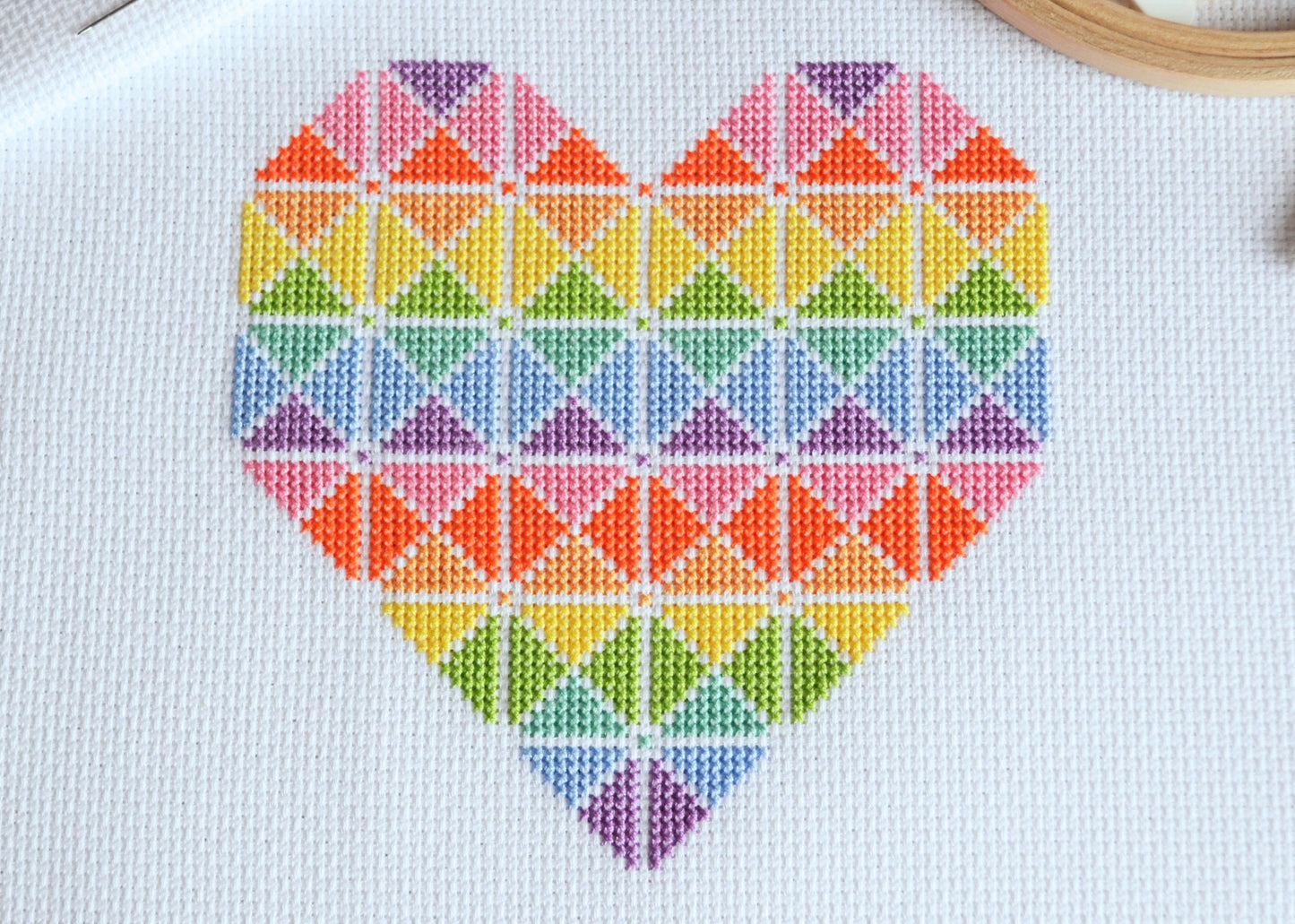 Geometric Heart Cross Stitch Kit