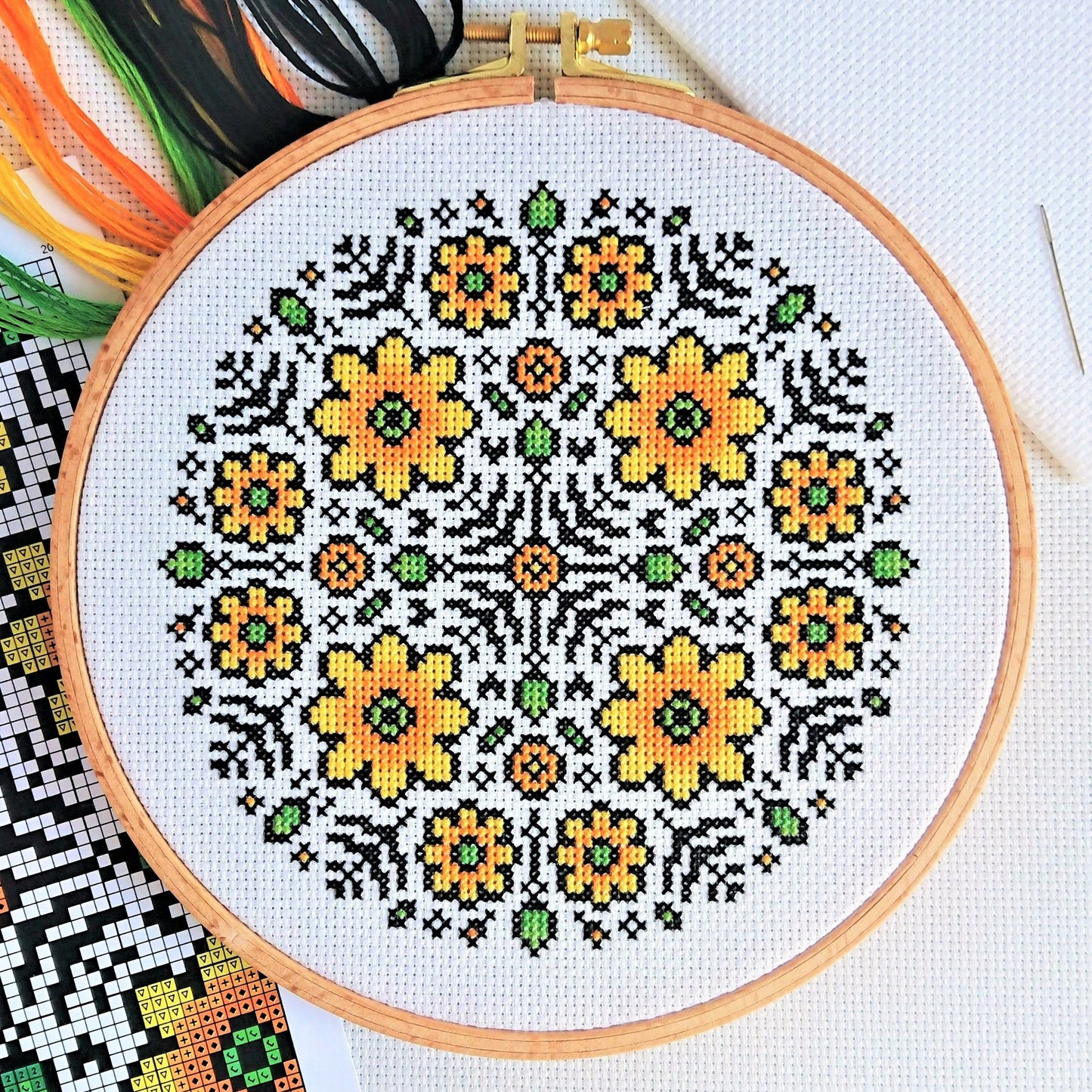 Flower Mandala Cross Stitch Kit