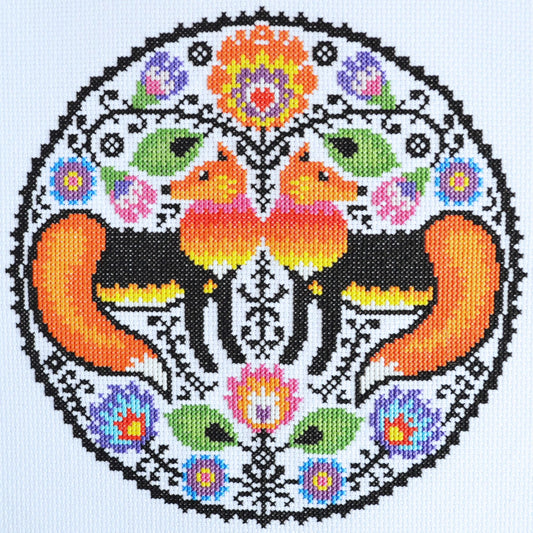 Folk Foxes Cross Stitch Kit