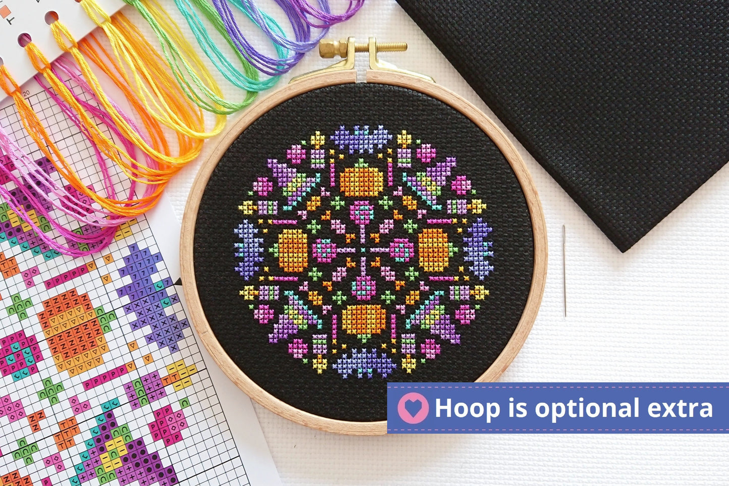 Mini Halloween Mandala Cross Stitch Kit