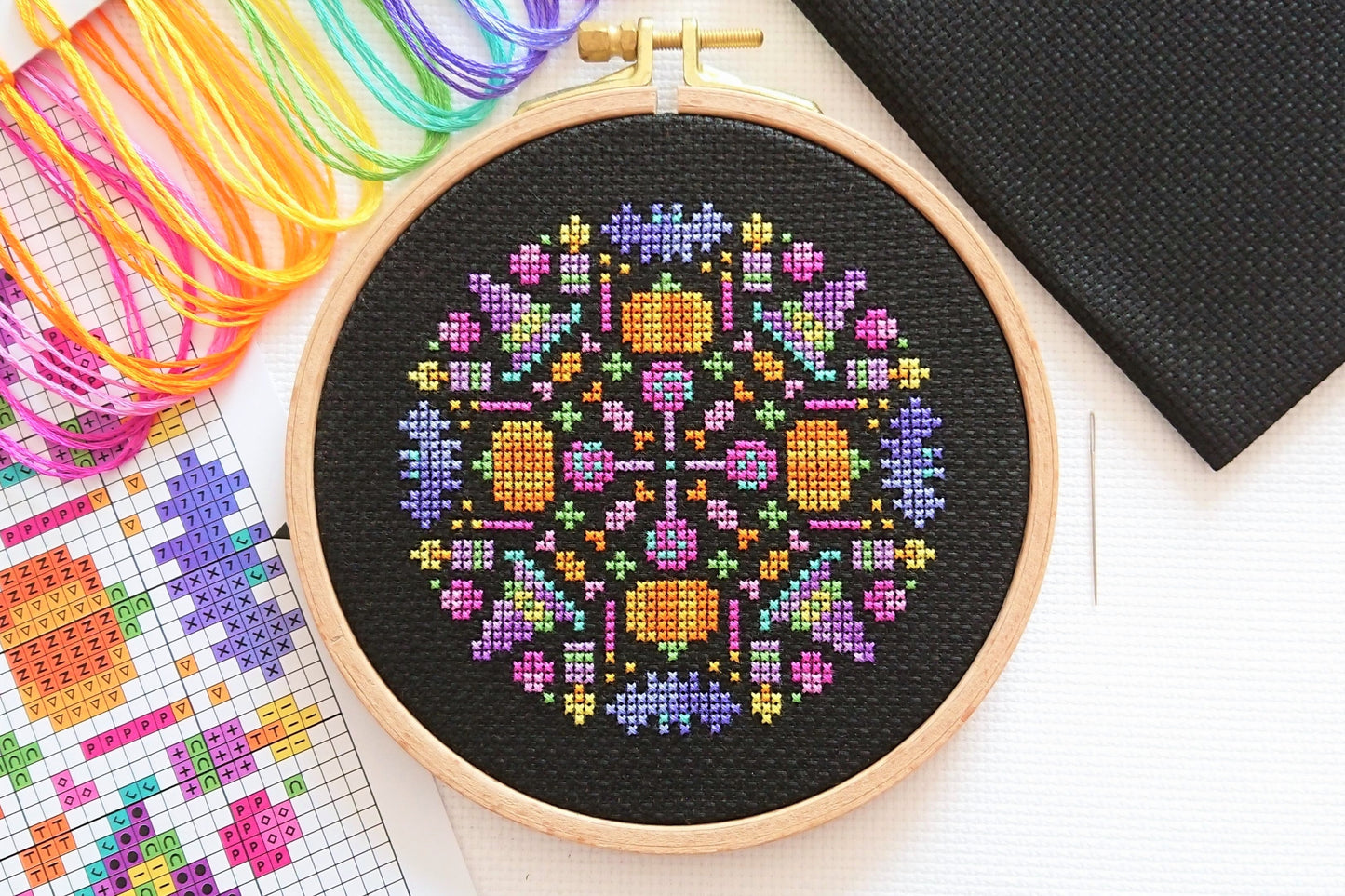 Mini Halloween Mandala Cross Stitch Kit