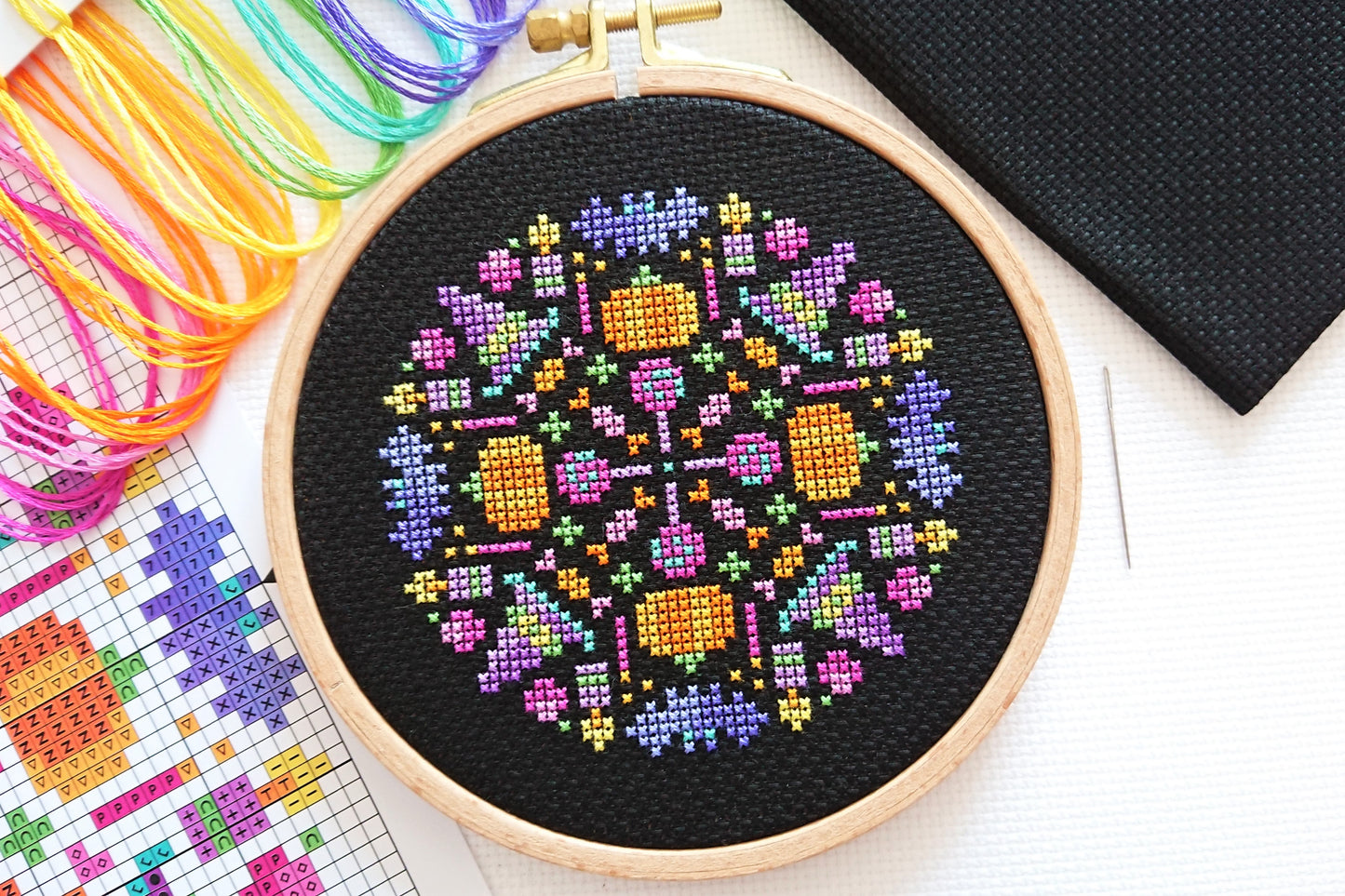 Mini Halloween Mandala Cross Stitch Kit