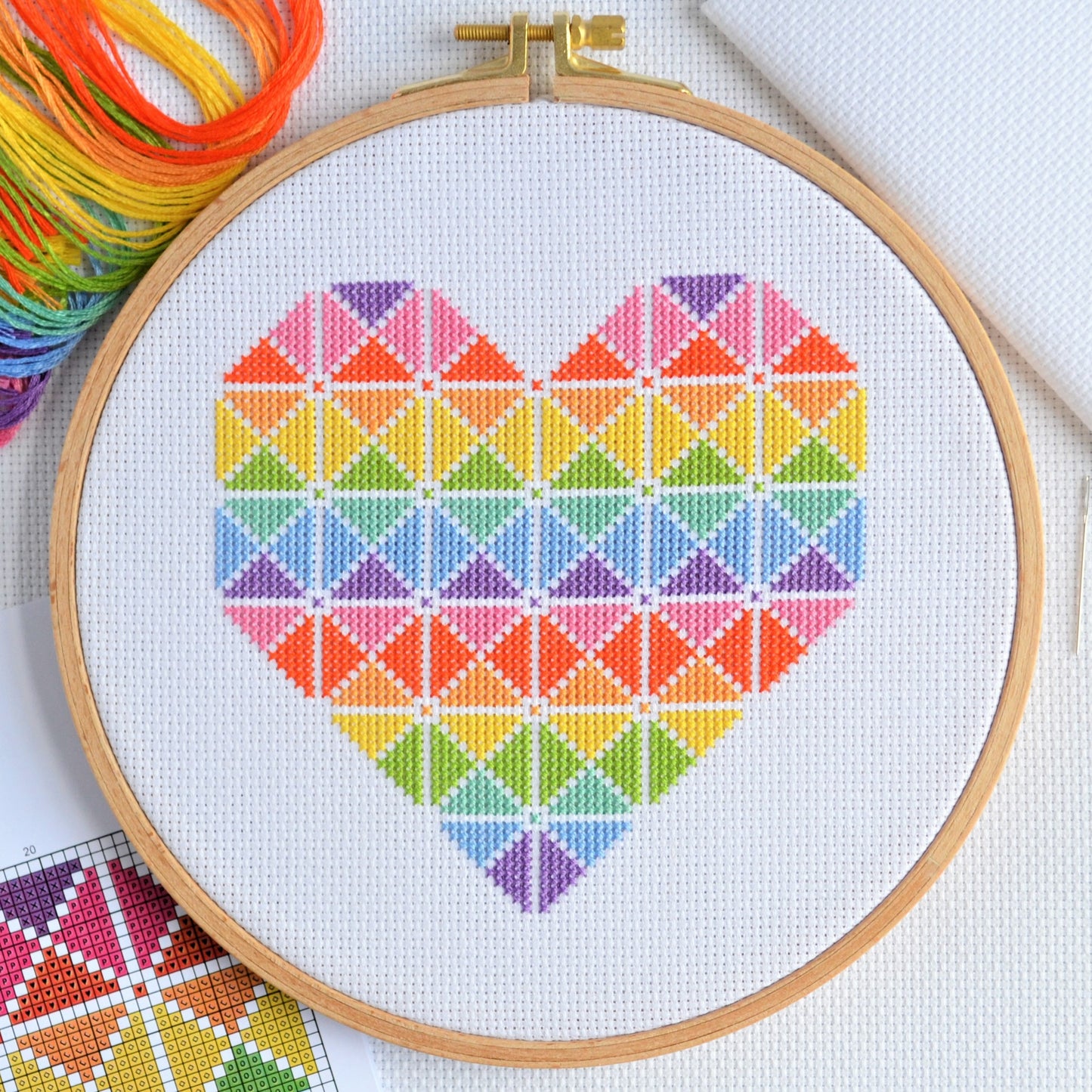 Geometric Heart Cross Stitch Kit