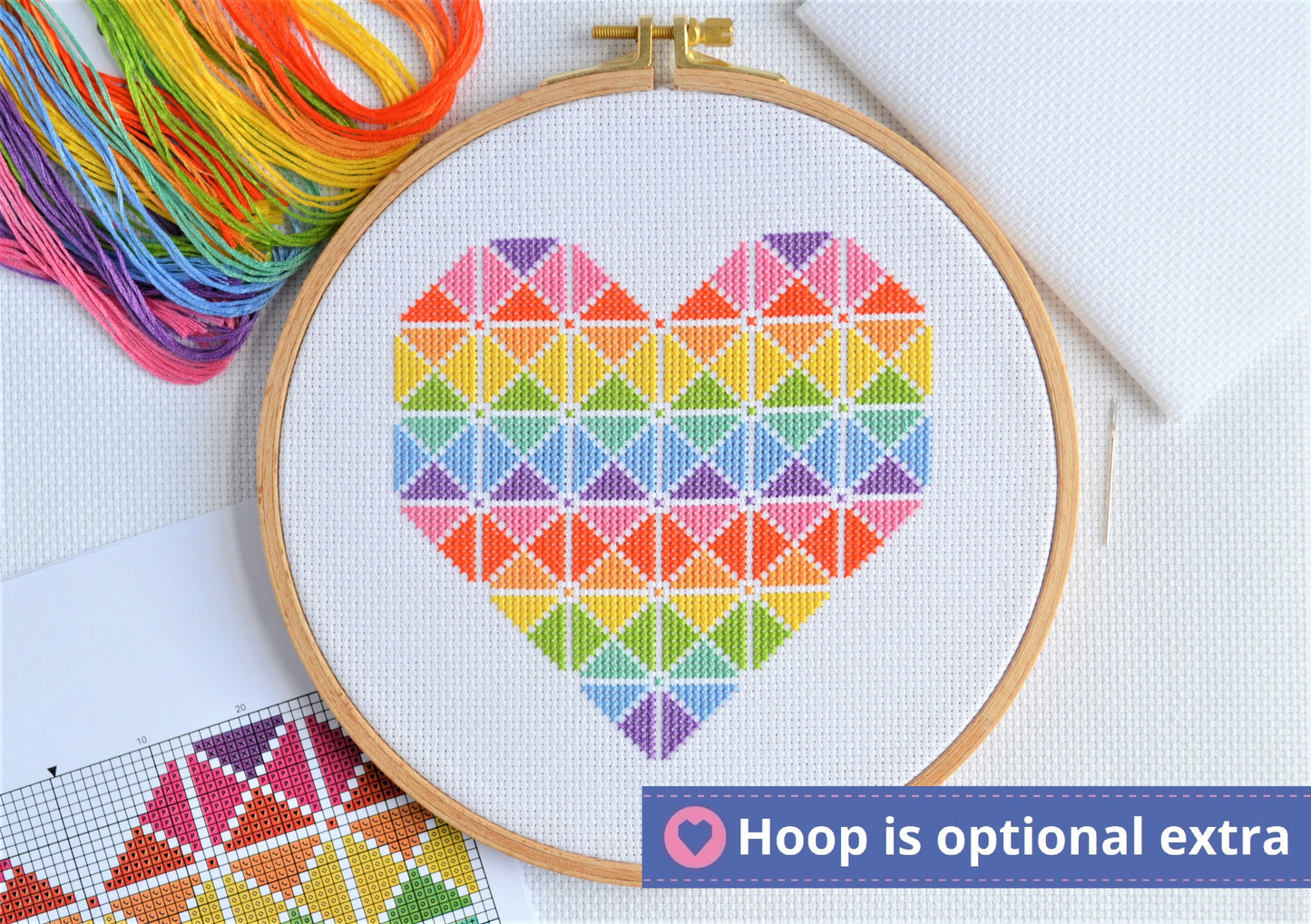 Geometric Heart Cross Stitch Kit