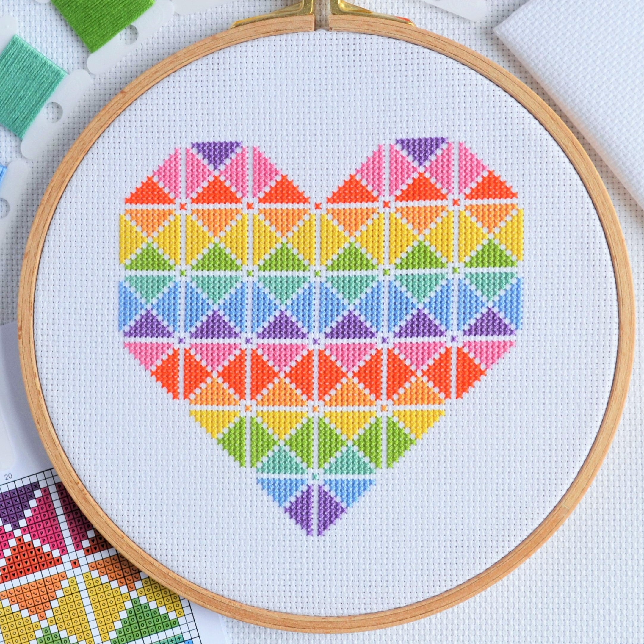 Chest Heart Shape Pattern PDF Pattern for Geometric Heart – The World in Stitches