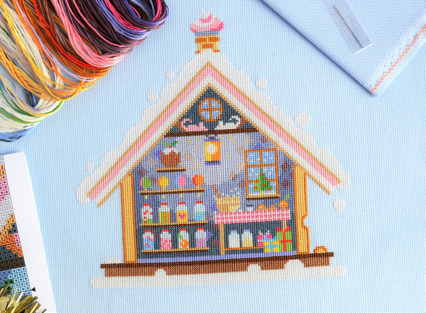 Gingerbread House Cross Stitch Kit