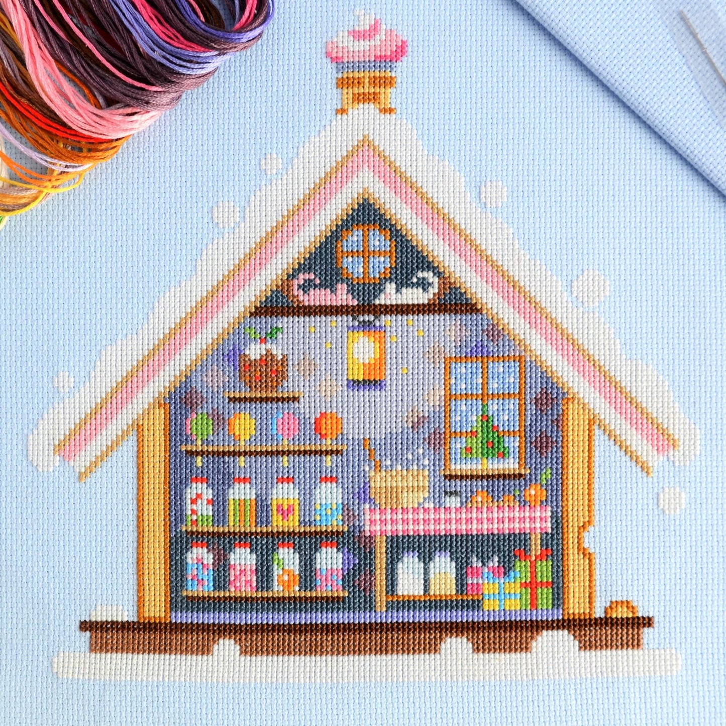 Gingerbread House Cross Stitch Kit