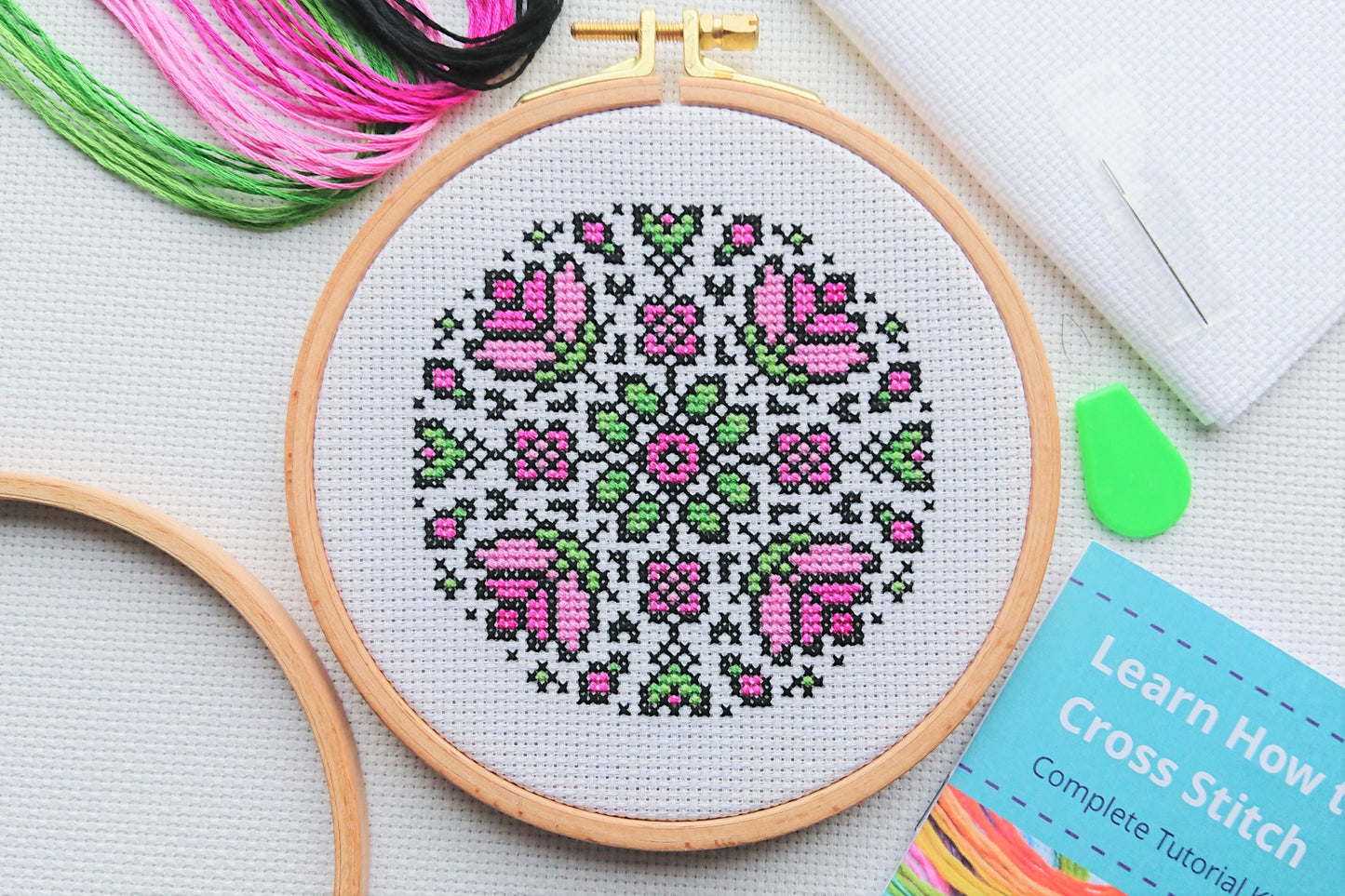 Cross Stitch Kit for Beginners ~ Lotus Mandala