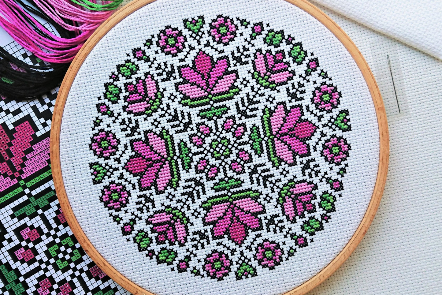 Lotus Mandala Cross Stitch Kit