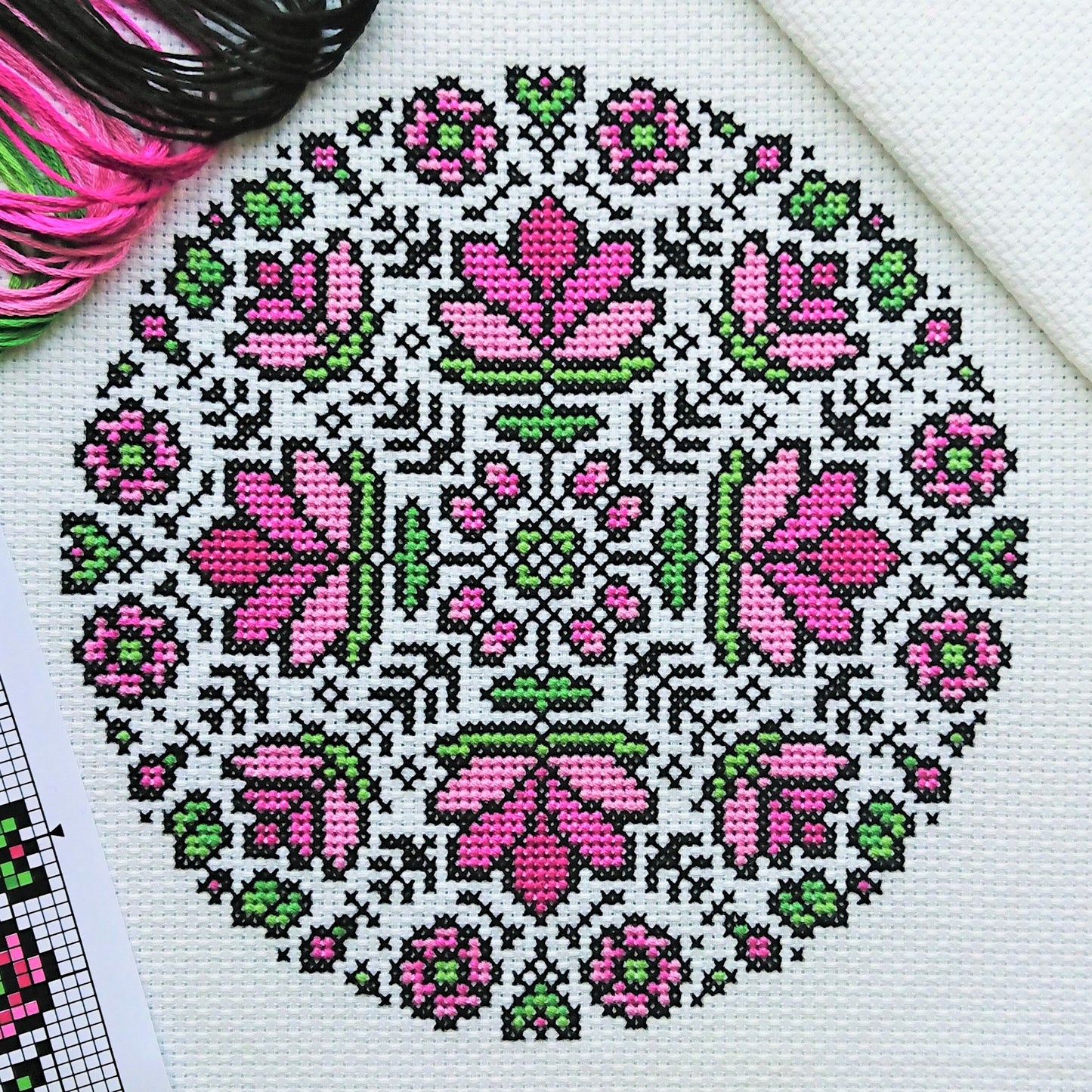 Lotus Mandala Cross Stitch Kit