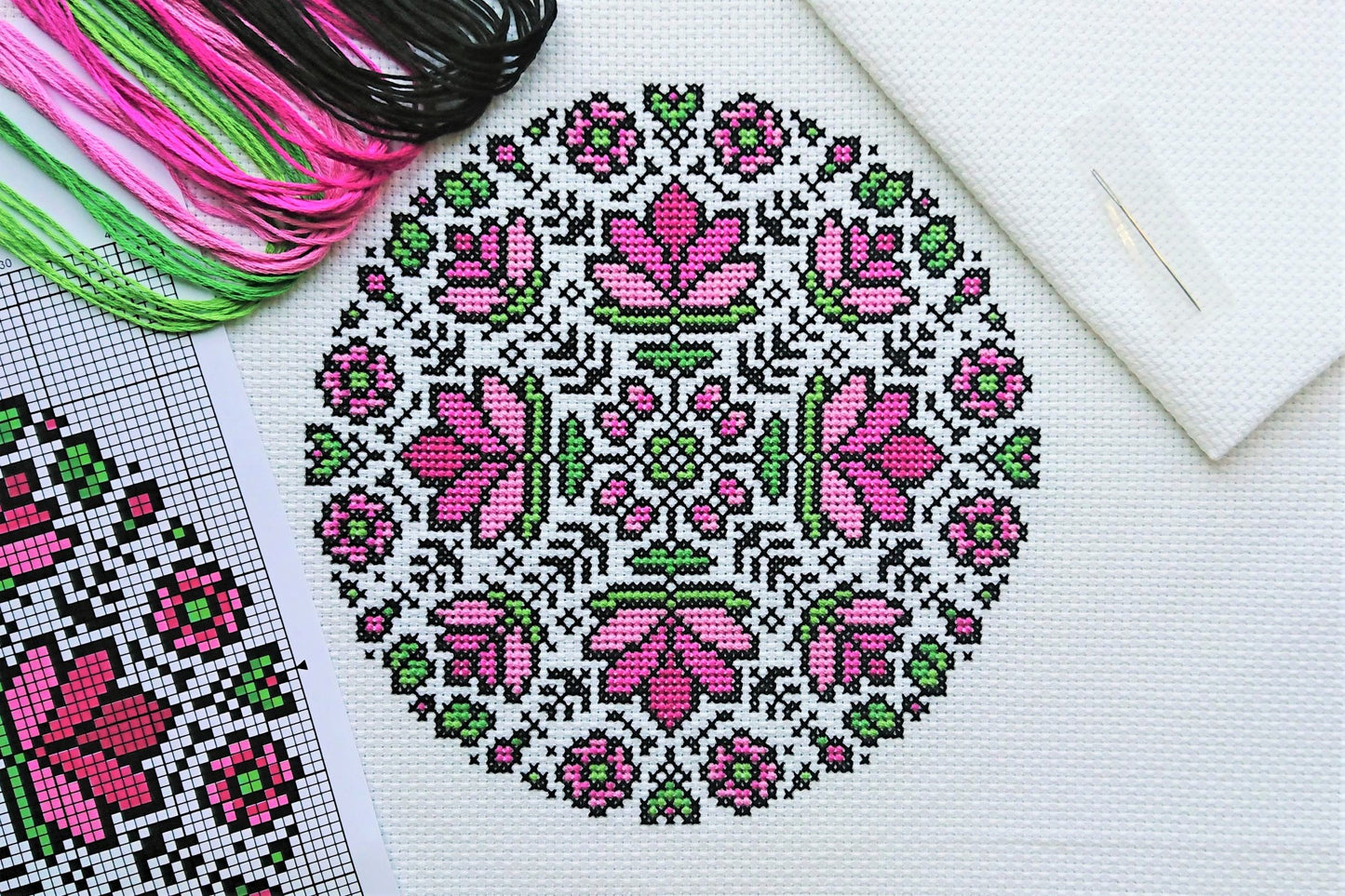 Lotus Mandala Cross Stitch Kit