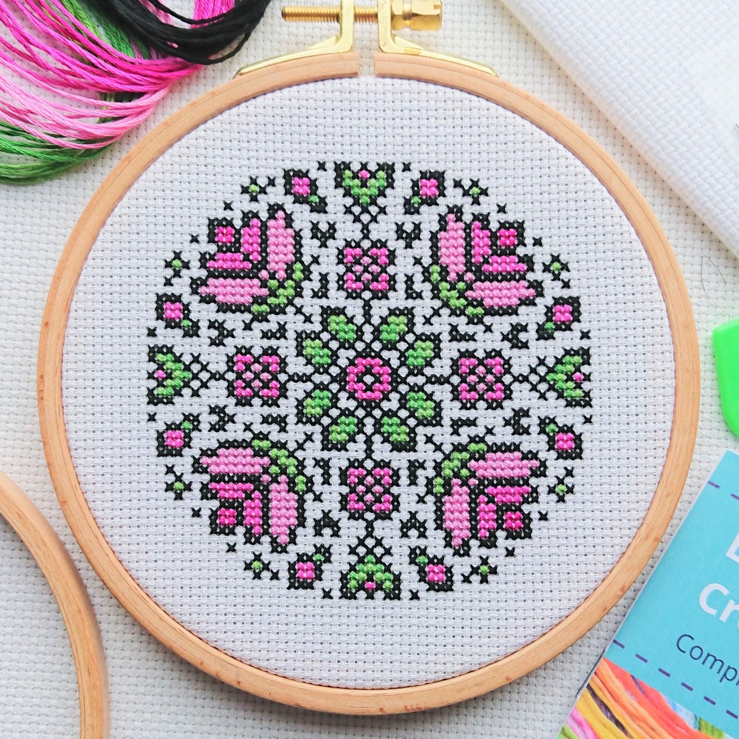 Cross Stitch Kit for Beginners ~ Lotus Mandala