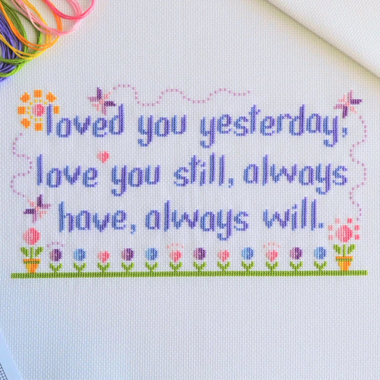 Loved You Yesterday Cross Stitch Kit