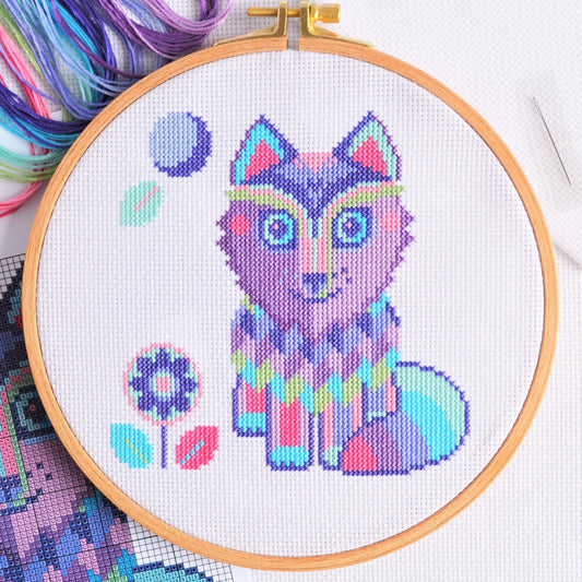 Maya the Wolf Cross Stitch Kit