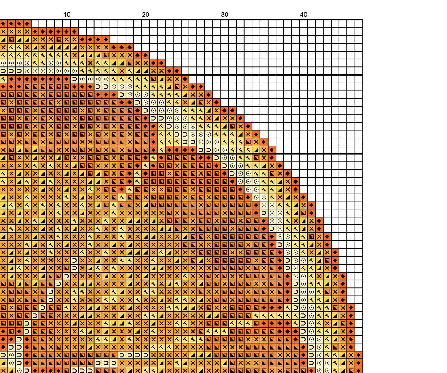Orange Half Cross Stitch Kit