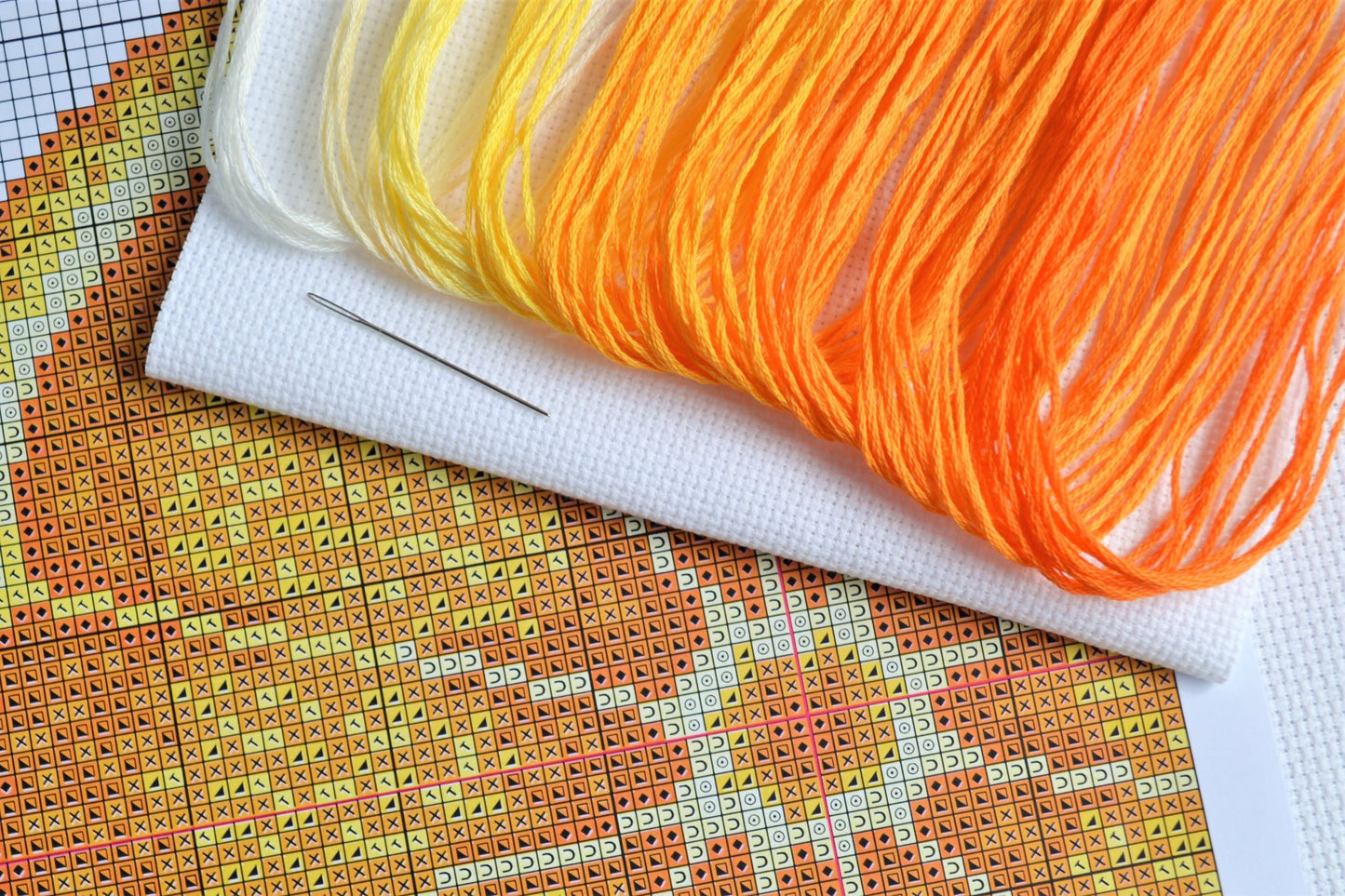 Orange Half Cross Stitch Kit