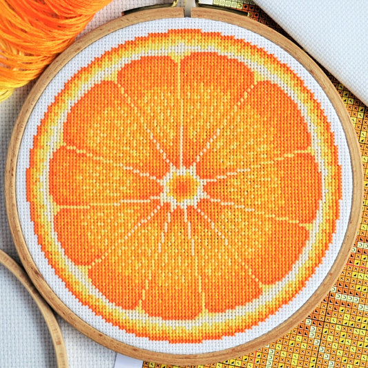 Orange Half Cross Stitch Kit