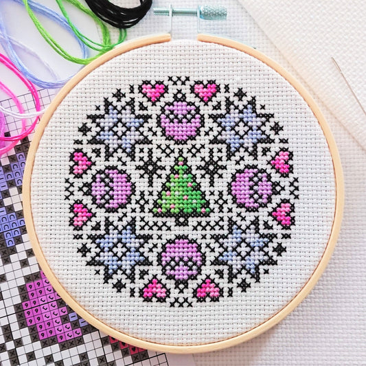 Mini Pastel Mandala v.2 Cross Stitch Kit