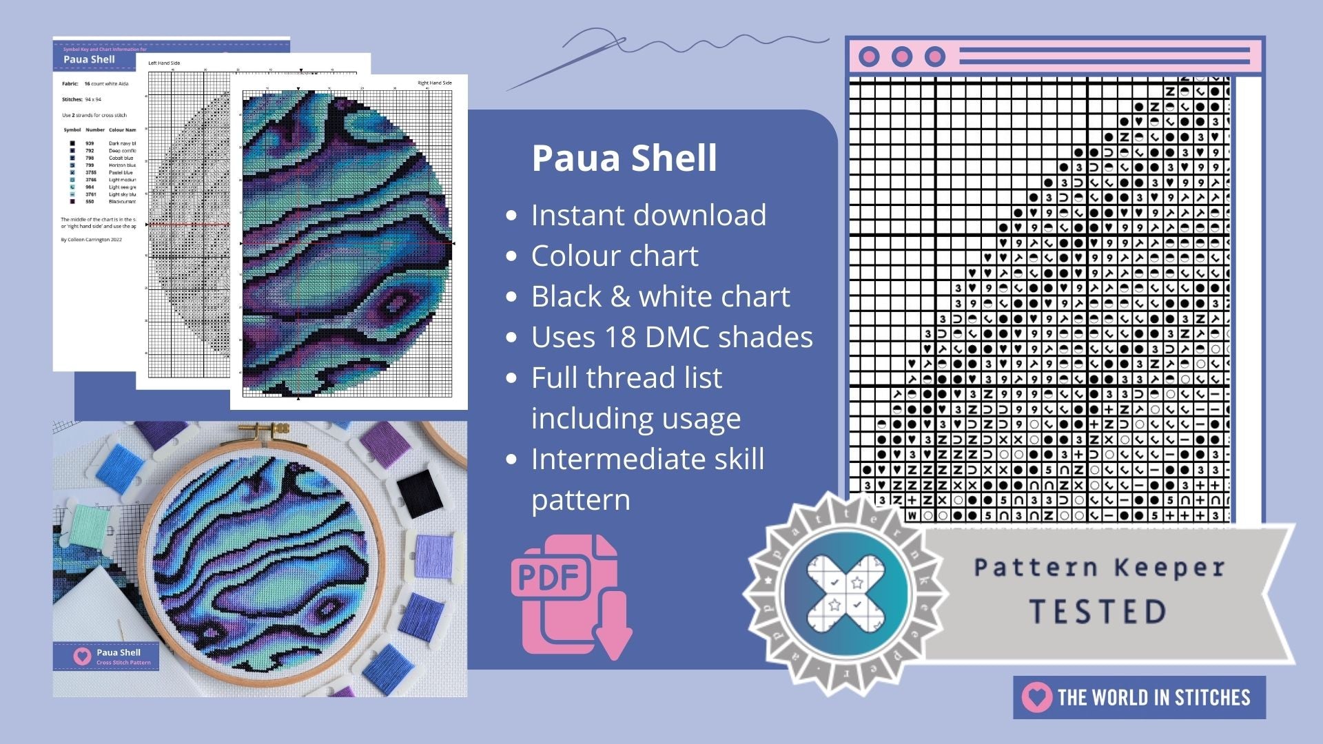 Paua Shell Pattern Vector Instant Download Patterns – The World in Stitches