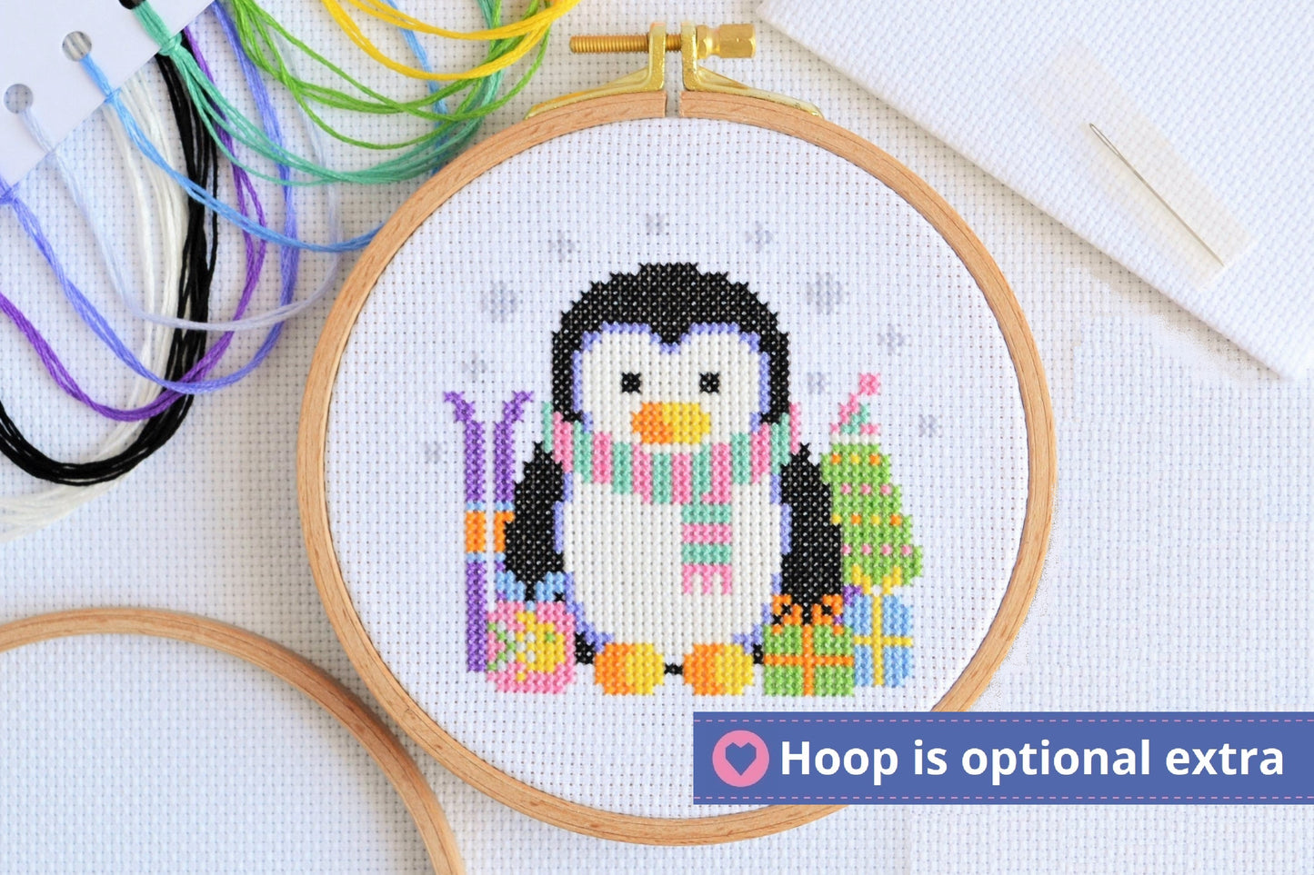 Mini Christmas Penguin Cross Stitch Kit