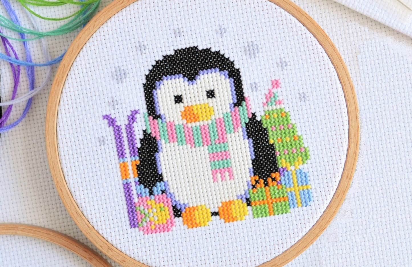 Mini Christmas Penguin Cross Stitch Kit