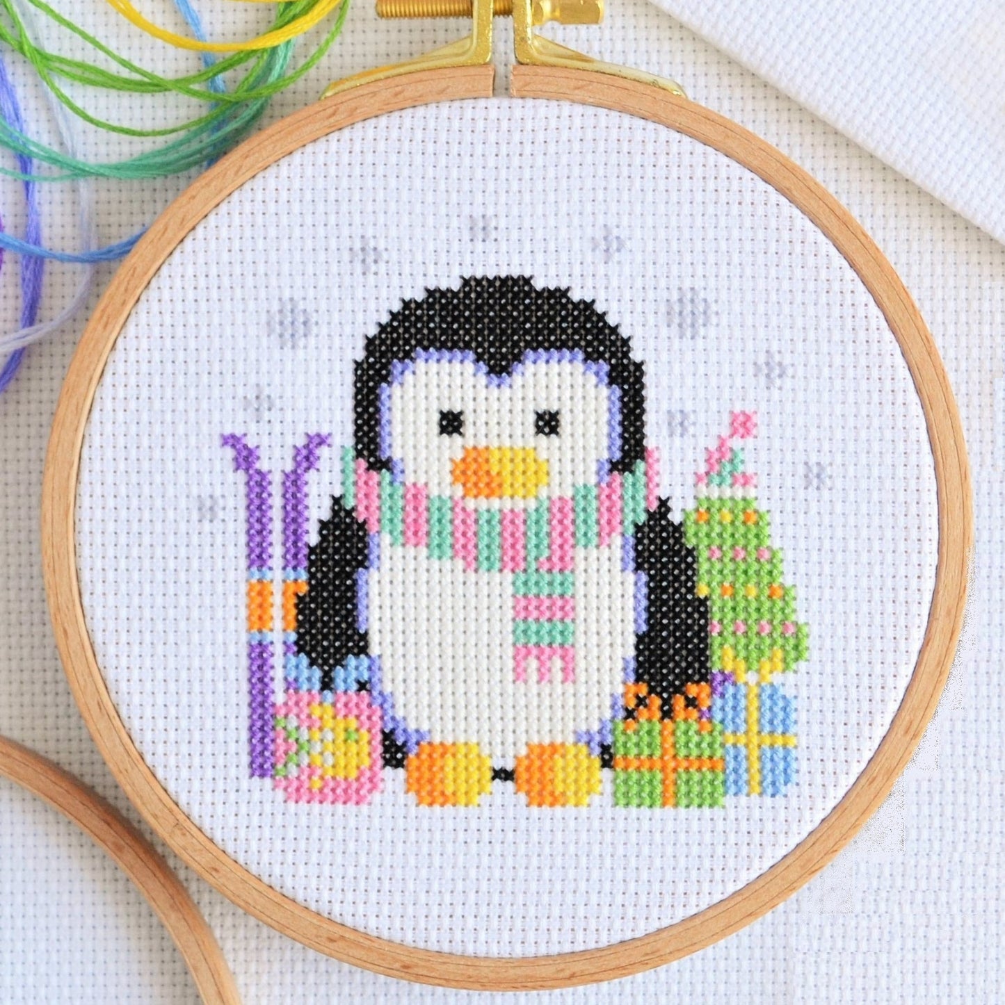 Mini Christmas Penguin Cross Stitch Kit