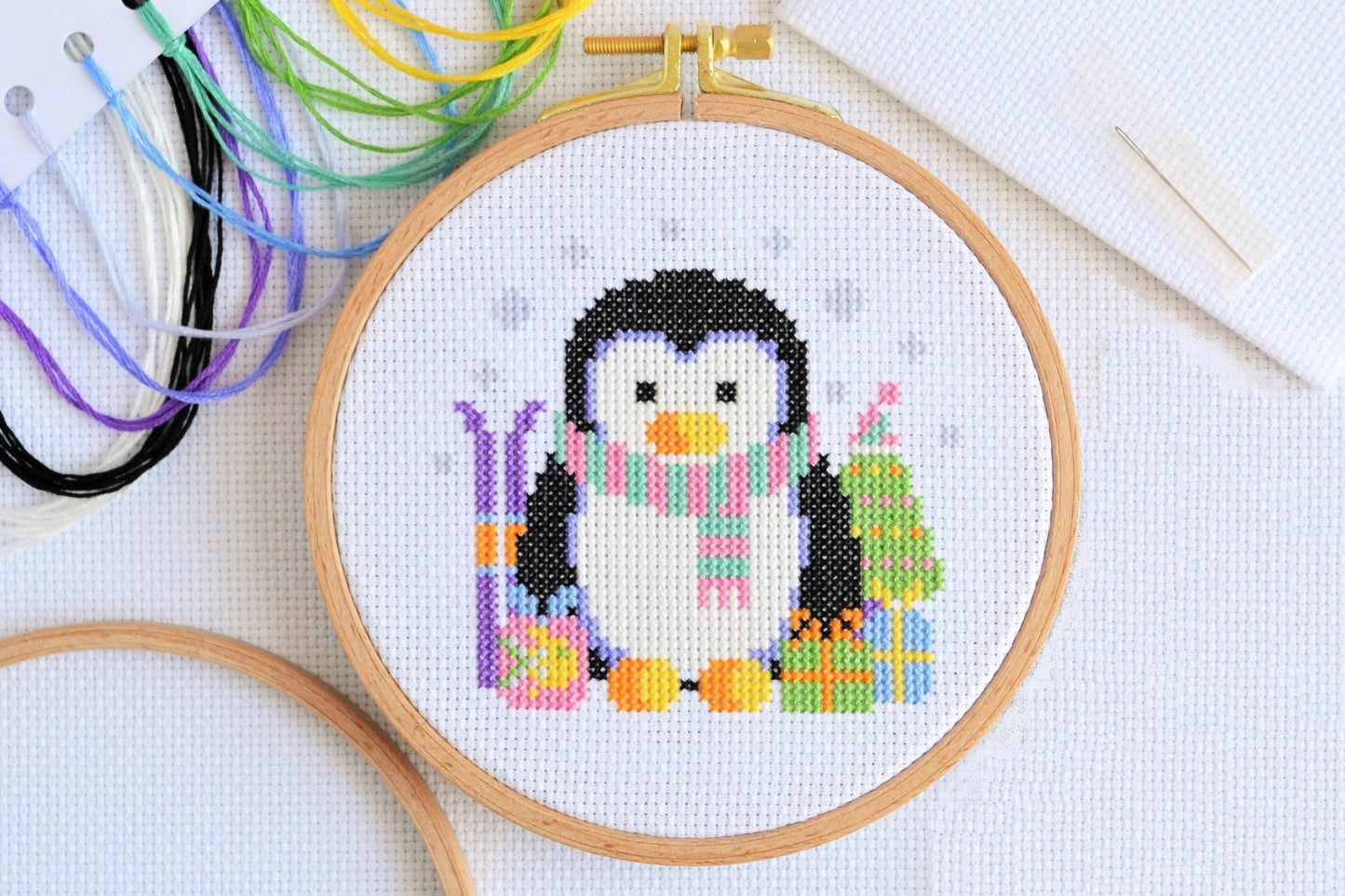 Mini Christmas Penguin Cross Stitch Kit